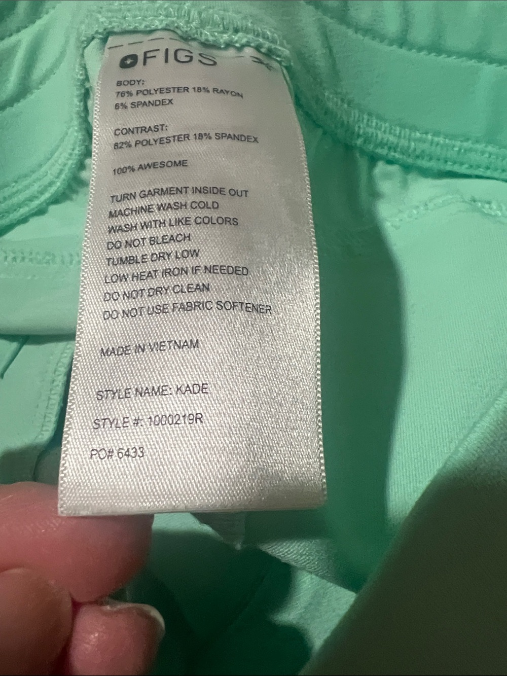 Figs Mariner Green Kade Cargo Scrubs Pants PO6433 XXS - Picture 4 of 5